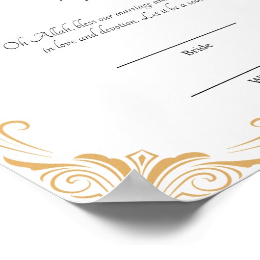 Nikah-Vertrag Poster (Ecke)