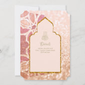 NIKAH - Verzierte Rosegold Pink Gold Wedding Einladung (Rückseite)