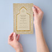 NIKAH - Verzierter islamischer Moschee-Gold-Weddin Flyer (Handgriff)