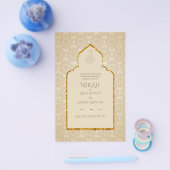 NIKAH - Verzierter islamischer Moschee-Gold-Weddin Flyer (Einzeln)