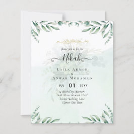 Nikah Walima GREENERY WEDING INVITATION Islamische