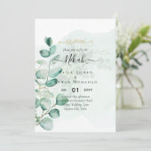 Nikah Walima GREENERY WEDING INVITATION Islamische Einladung (Stehend Vorderseite)
