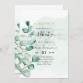 Nikah Walima GREENERY WEDING INVITATION Islamische Einladung (Vorne/Hinten)