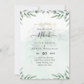 Nikah Walima GREENERY WEDING INVITATION Islamische Einladung (Vorderseite)