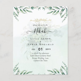 Nikah Walima GREENERY WEDING INVITATION Islamische Flyer