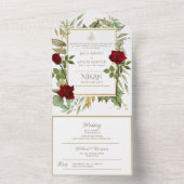 NIKAH-WALLIMAH-Blume - alle in einem All In One Einladung (Innen Boden)