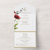 NIKAH WALLIMAH Gold Floral All in All In One Einladung (Innen Boden)