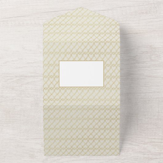 NIKAH WALLIMAH Gold Floral All In One Einladung (Außenbereich)