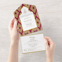 NIKAH WALLIMAH Gold Red Verziert