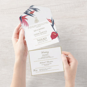 NIKAH WALLIMAH Tropical Pampas All In One Einladung