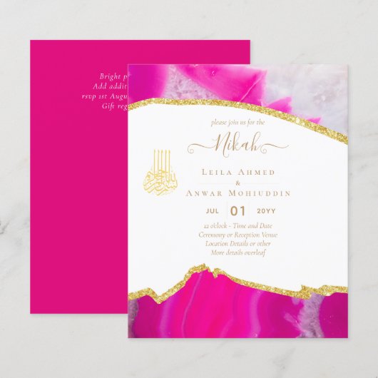 NIKAH Wedding Einladungen Modern Sparkle (Vorne/Hinten)