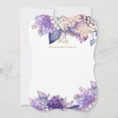 NIKAH Wedding Invite - Walimah Lila Floral Gold Einladung (Rückseite)