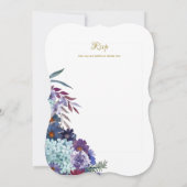 NIKAH Wedding Invite - Walimah Lila Floral Gold Einladung (Rückseite)