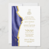 Nikah Wedding Invites - Agate Gold Islamic Walimah Einladung (Vorderseite)