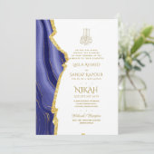 Nikah Wedding Invites - Agate Gold Islamic Walimah Einladung (Stehend Vorderseite)