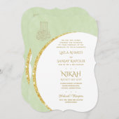 Nikah Wedding Invites | Islamischer Walimah Modern Einladung (Vorne/Hinten)