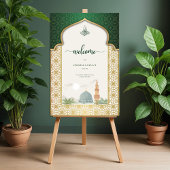 Nikah Welcome Sign Islamic Emerald & Gold Masjid Acrylschild
