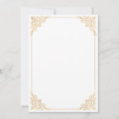 Nikah White Gold Islamische Hochzeit Einladung (Rückseite)