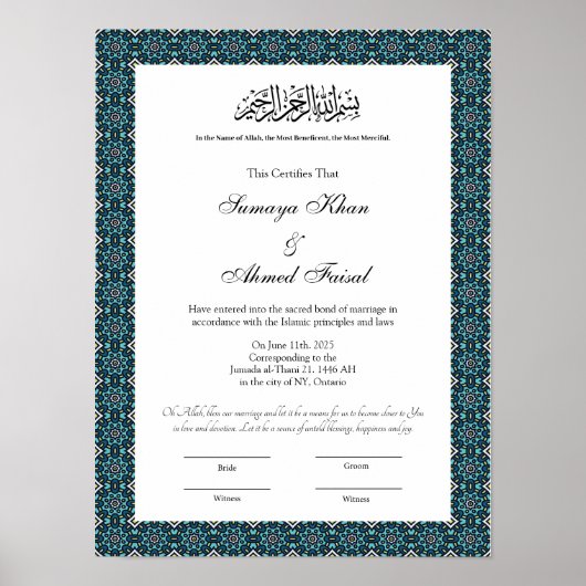 Nikahnama-Poster im Stil der grünen Muskeln Poster (Vorne)