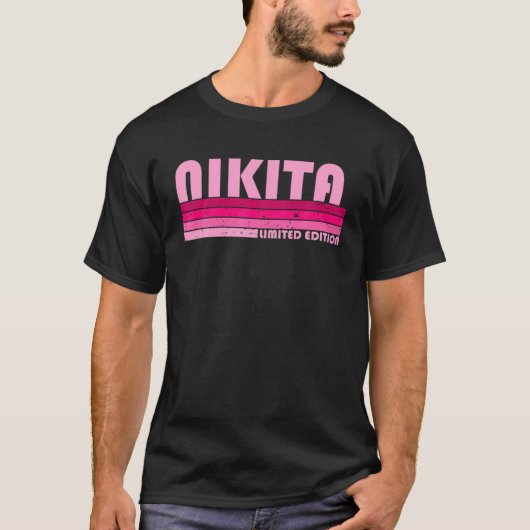 NIKITA Name Personalisiert Retro Vintag 80er 90S B T-Shirt (Vorderseite)