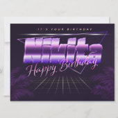 Nikita Name Vorname lila retro Karte Geburtstag (Vorderseite)