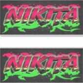 Nikita Vorname Name Graffiti Aufkleber Sticker (Vorderseite)