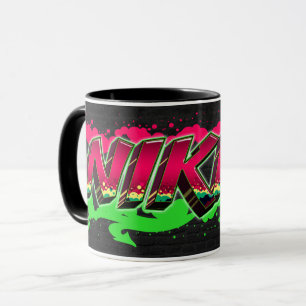 Nikita Vorname Name Graffiti red green Tasse
