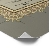 Nikkah-Bescheinigung über die Blumengrenze Poster (Ecke)