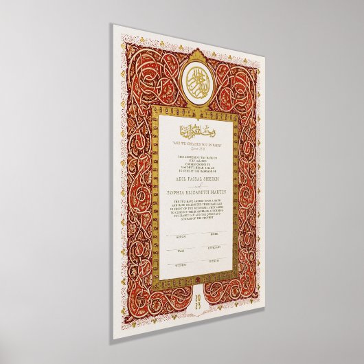 Nikkah Certificate Islamische Ehe Foliendrucke (Ablage )
