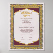 Nikkah Certificate Islamische Ehe Foliendrucke (Vorderseite)
