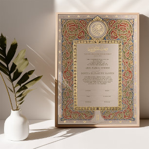 Nikkah Certificate Islamische Ehe Foliendrucke