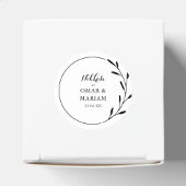 Nikkah Elegant Schwarz-weiße botanische Gastgesche Runder Aufkleber