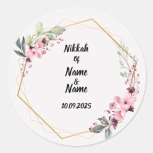 Nikkah-Geschenkaufkleber Runder Aufkleber