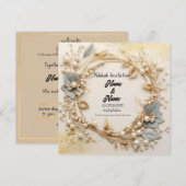 Nikkah-Hochzeit Einladung (Vorne/Hinten)