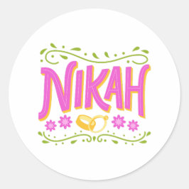 Nikkah Qubool hai desi Hochzeitsfeier spielerisch Runder Aufkleber