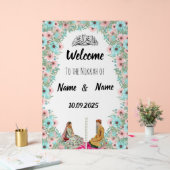 Nikkah-Schild mit floraler Minze Acrylschild (Hochzeit)