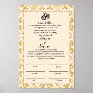 Nikkah-Zertifikat Poster