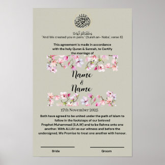 Nikkah-Zertifikat Poster