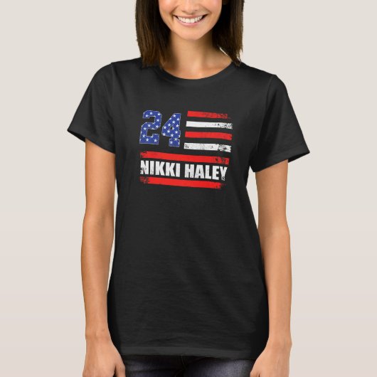 Nikki Haley 2024 American Flag USA Flag 1 T-Shirt (Vorderseite)