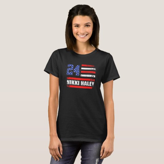 Nikki Haley 2024 American Flag USA Flag 1 T-Shirt (Vorne ganz)