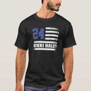 Nikki Haley 2024 American Flag USA Flag T-Shirt