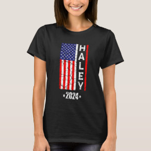 Nikki Haley 2024 Retro Vintag American USA Flag T-Shirt