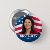 Nikki Haley - Foto der Kampagne unter amerikanisch Button (Vorne & Hinten)