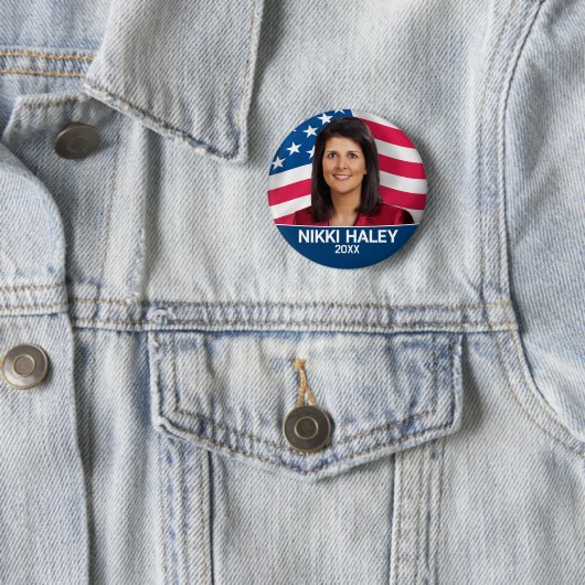 Nikki Haley - Foto der Kampagne unter amerikanisch Button (Beispiel)