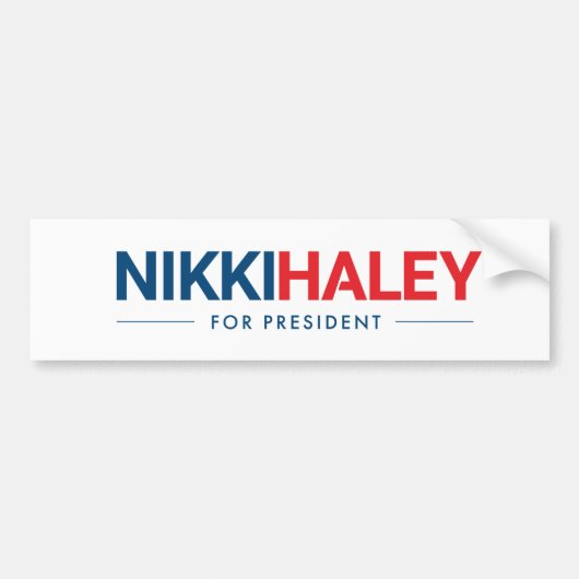 Nikki Haley für Präsident 2024 Autoaufkleber (Vorne)