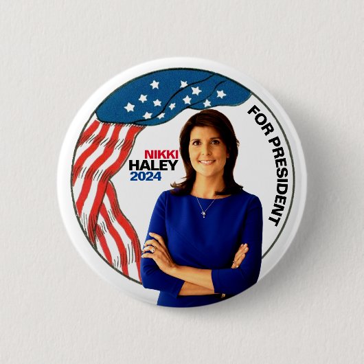 Nikki Haley für Präsident 2024 Button (Vorderseite)