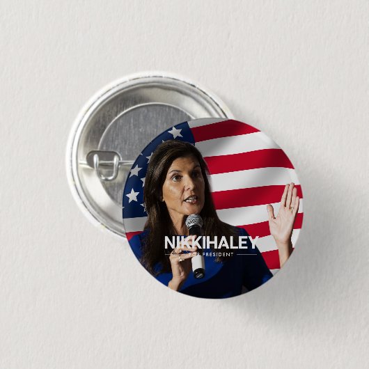 Nikki Haley für Präsident 2024 Button (Vorne & Hinten)