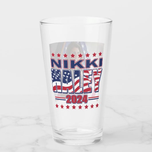 Nikki Haley für Präsident 2024 Glas (Rückseite)