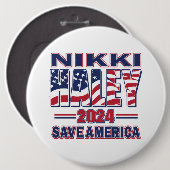 Nikki Haley Rettete Amerika Button (Vorne & Hinten)