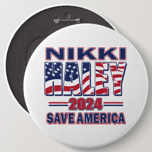 Nikki Haley Rettete Amerika Button (Vorne & Hinten)
